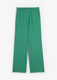 Široké kalhoty ze strukturovaného žerzeje, High Waist, bonprix