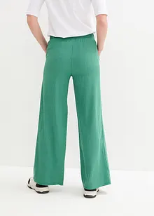 Široké kalhoty ze strukturovaného žerzeje, High Waist, bonprix