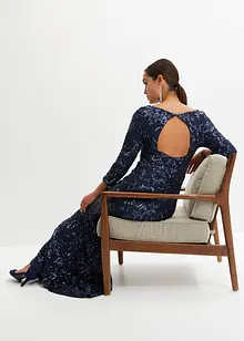 Pajetkové šaty s výstřihem na zádech, bonprix