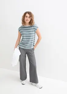 Pruhované tričko z froté, krátký rukáv, bonprix