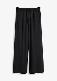 Kalhoty ze strukturovaného žerzeje s gumou v pase a šňůrkou, High Waist, bonprix