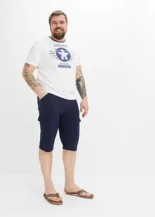 Dlouhé teplákové bermudy s cargo kapsami, z čisté bavlny, Regular Fit, bonprix