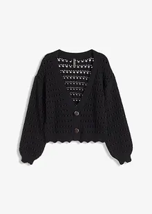 Ažurový pletený kabátek z čisté bavlny, bonprix