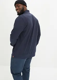 Mikina na zapínání se stojáčkem a s detaily z imitace kůže, bonprix