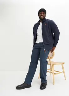 Mikina na zapínání se stojáčkem a s detaily z imitace kůže, bonprix