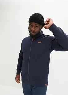 Mikina na zapínání se stojáčkem a s detaily z imitace kůže, bonprix