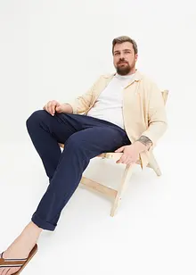 Kalhoty bez zapínání, Regular Fit s podílem lnu, Straight, bonprix