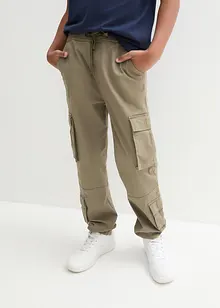 Strečové cargo kalhoty bez zapínání, Regular Fit, bonprix