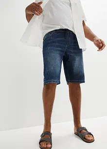 Lehké strečové džínové bermudy bez zapínání, Slim Fit, bonprix