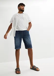Lehké strečové džínové bermudy bez zapínání, Slim Fit, bonprix