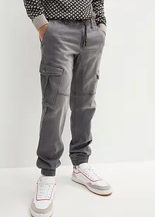 Džíny z teplákoviny Regular Fit, s cargo kapsami, Straight, bonprix