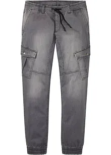 Džíny z teplákoviny Regular Fit, s cargo kapsami, Straight, bonprix