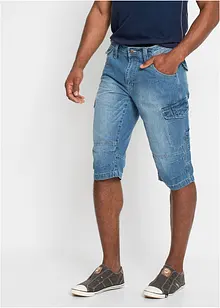 Lehké dlouhé džínové cargo bermudy, Relaxed Fit, bonprix