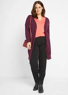 Dlouhé tričko se širokým střihem a s výstřihem do V, krátký rukáv (5 ks v balení), bonprix