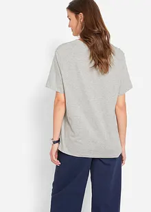 Dlouhé tričko se širokým střihem a s výstřihem do V, krátký rukáv (5 ks v balení), bonprix