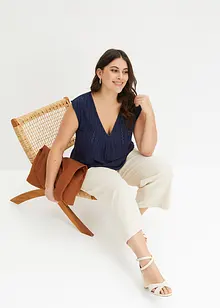 Top s dírkovanou výšivkou, bonprix