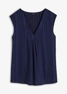 Top s dírkovanou výšivkou, bonprix