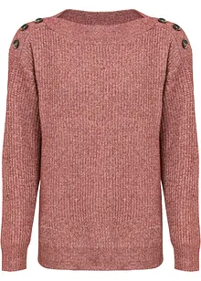 Oversize svetr s knoflíky, bonprix