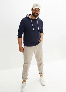 Triko s dlouhým rukávem a kapucí, organická bavlna, bonprix