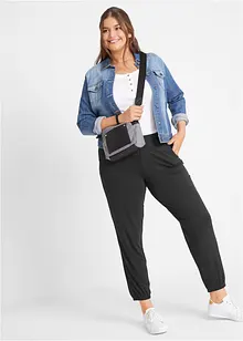 Žerzejové kalhoty s průhmatovými kapsami, ze splývavé směsi s viskózou, bonprix