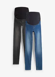 Těhotenské jeggings s bavlnou (2 ks), Skinny, bonprix