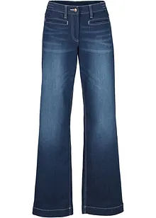 Džíny, Wide Leg, Mid Waist, pohodlný pas, bonprix