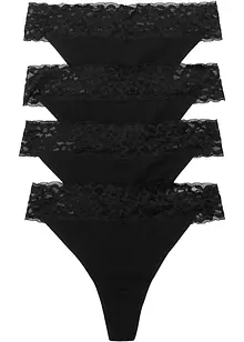 Kalhotky tanga s bavlnou (4 ks), bonprix