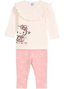 Bavlněné kojenecké tričko s dlouhým rukávem a legíny Hello Kitty (2dílná souprava), bonprix