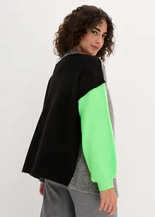 Oversized pletený kabátek ve vzhledu Color Blocking, bonprix