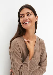 Domácí souprava se širokými nohavicemi, z měkkého žebrovaného materiálu, bonprix