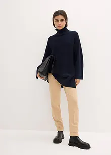 Oversize svetr s rolákovým límcem, z bavlněné směsi, bonprix