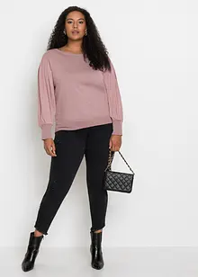 Svetr s plisovanými rukávy, bonprix