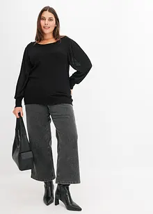 Svetr s plisovanými rukávy, bonprix