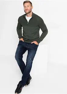 Svetr s límcem na zip, s obsahem bavlny, bonprix