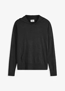 Svetr s kapucí a klokaní kapsou, z viskózové směsi, bonprix