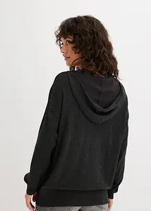 Svetr s kapucí a klokaní kapsou, z viskózové směsi, bonprix