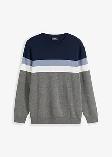 Jemně pletený svetr s Colorblocking s bavlnou, bonprix