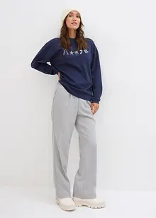 Vyšívané vánoční tričko s dlouhým rukávem, oversized, bonprix