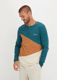 Henley triko s dlouhým rukávem, organická bavlna, Slim Fit, bonprix