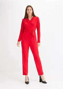 Žerzejový  jumpsuit v zavinovacím vzhledu, bonprix