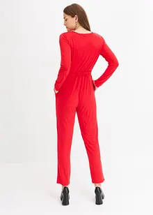 Žerzejový  jumpsuit v zavinovacím vzhledu, bonprix