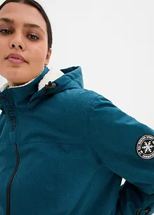 Nepromokavá funkční outdoorová dlouhá bunda s medvídkovým flísem, bonprix