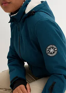 Nepromokavá funkční outdoorová dlouhá bunda s medvídkovým flísem, bonprix