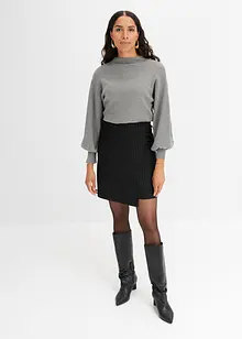 Pletený svetr s balónovými rukávy, bonprix