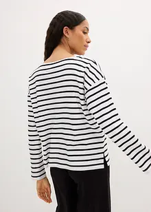 Triko s dlouhým rukávem a lodičkovým výstřihem, z organické bavlny (2 ks v ablení), bonprix