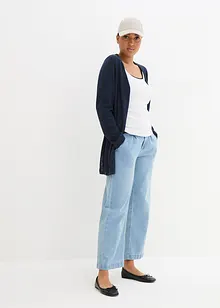 Pletený kabátek z čisté bavlny s texturou slub, bonprix