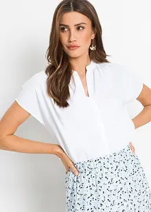 Halenka se skrytou knoflíkovou légou, krátký rukáv, bonprix