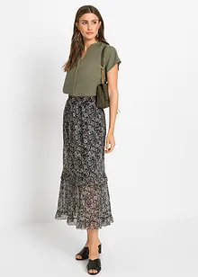 Halenka se skrytou knoflíkovou légou, krátký rukáv, bonprix