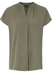 Halenka se skrytou knoflíkovou légou, krátký rukáv, bonprix