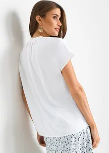 Halenka se skrytou knoflíkovou légou, krátký rukáv, bonprix